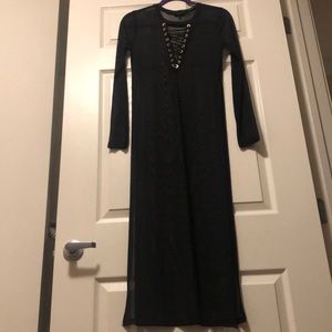 Long sleeve black sheer top